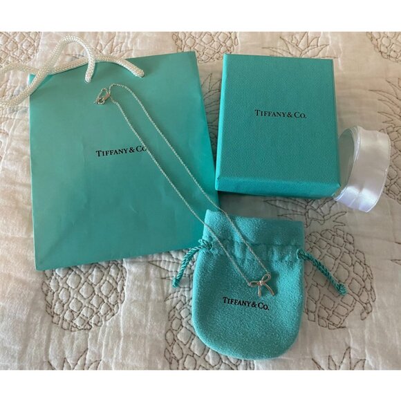 Tiffany & Co Silver Bow Necklace - Picture 3 of 7